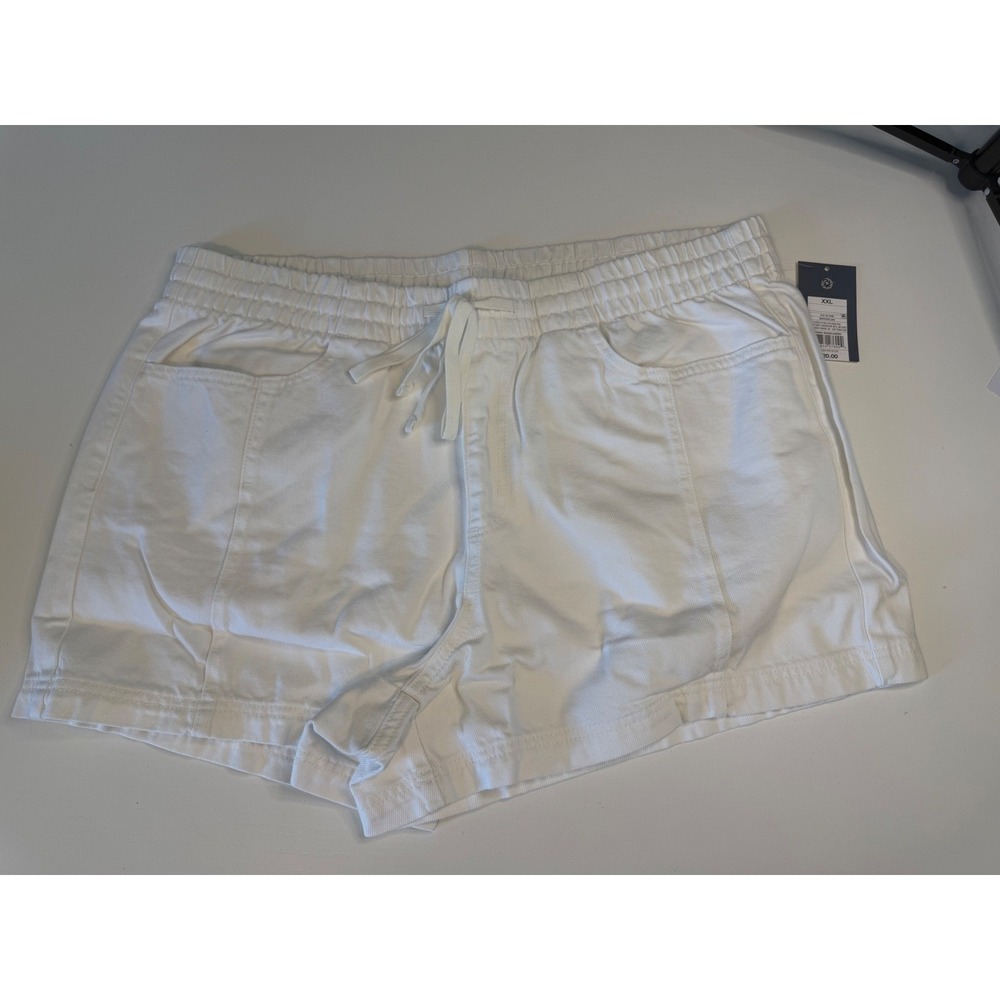 Universal Thread Womens XXL White Utility Denim Shorts Elastic Waist NWT